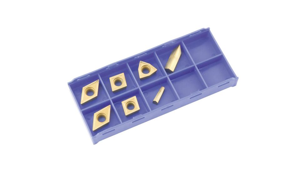 Grizzly Industrial K20 TiN Insert Set (7) for T10295 - Cast Iron T23909