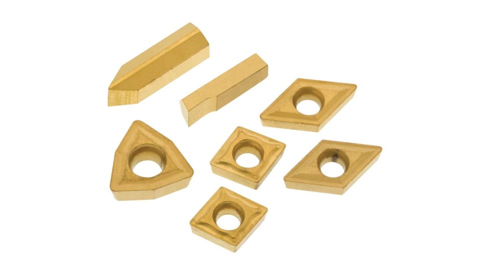 Grizzly Industrial P10 TiN Insert Set (7) for T10293 - Machined Steel T23900