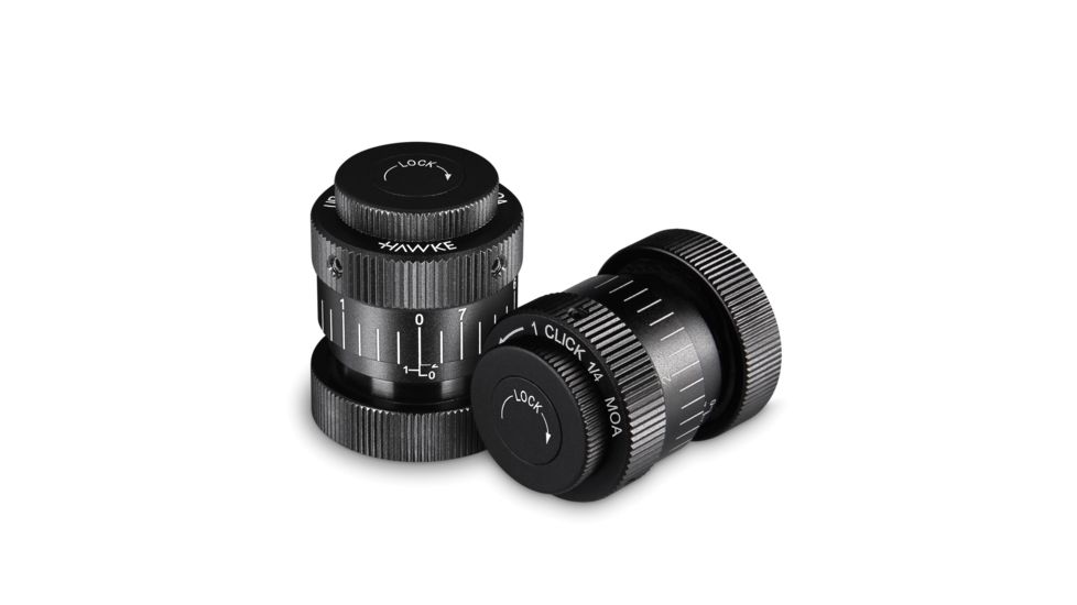 Hawke Sport Optics 1/4 MOA Interchangeable Turrets, Black, 65100