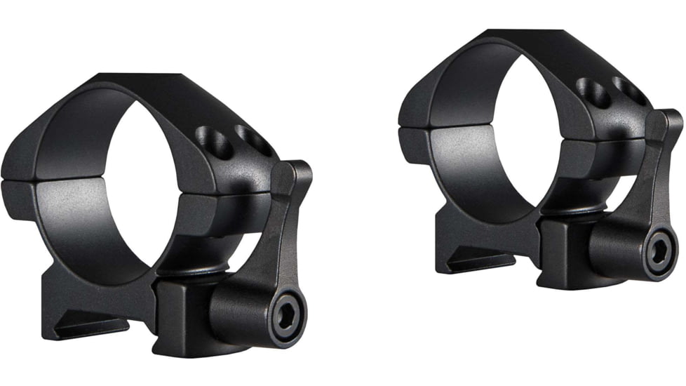 Hawke Sport Optics Precision Steel 30mm Rings Weaver 30mm w/ Lever - 2-Pieces, Low, Black, 23015