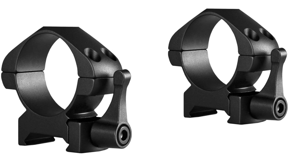 Hawke Sport Optics Precision Steel 30mm Rings Weaver 30mm w/ Lever - 2-Pieces, Medium, Black, 23016