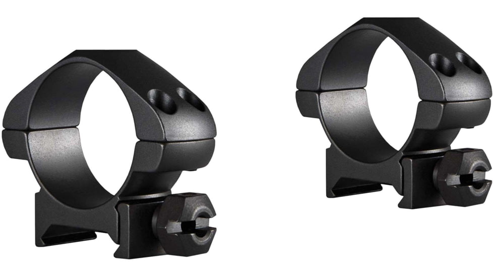 Hawke Sport Optics Precision Steel 30mm Rings Weaver 30mm w/ Nut - 2-Pieces, Low, Black, 23005