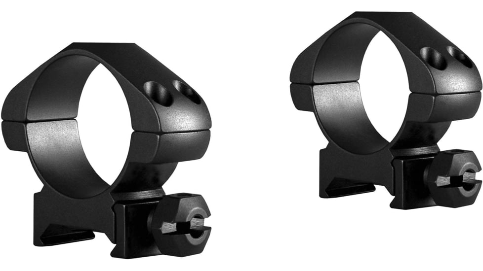 Hawke Sport Optics Precision Steel 30mm Rings Weaver 30mm w/ Nut - 2-Pieces, Medium, Black, 23006