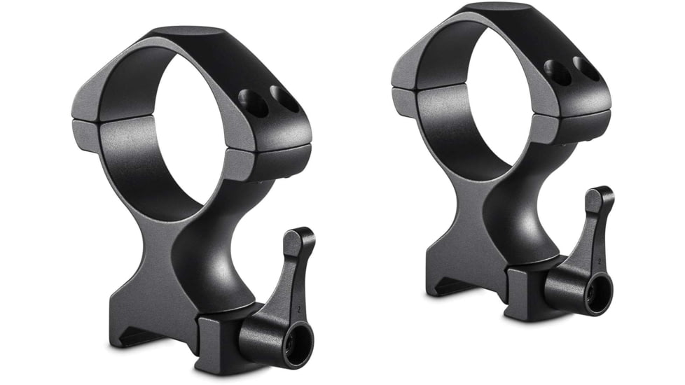 Hawke Sport Optics Precision Steel 34mm Rings Weaver w/ Lever - 2-Pieces, High, Black, 23032