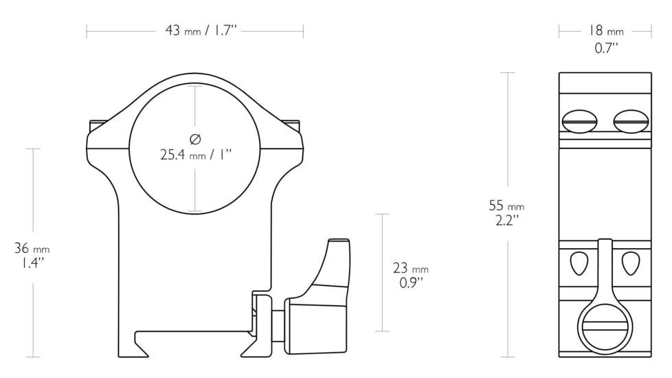 Hawke Sport Optics Professional Steel 1in Weaver Scope Rings - 2-Pieces, Extra High, Black, 23103