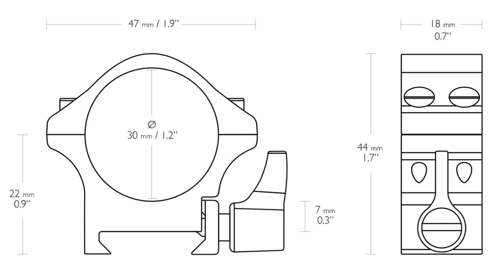 Hawke Sport Optics Professional Steel 30mm Weaver Scope Rings - 2-Pieces, Low, Black, 23105