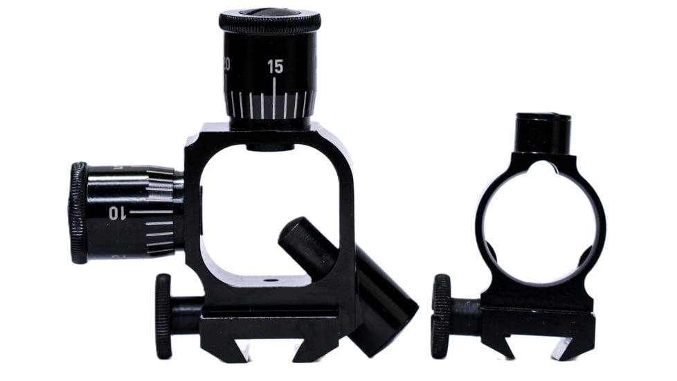 Hi-Lux Optics Malcolm External Click Adjustable Micrometer Rear Mount w/ Front Ring, 3/4in Tube, Matte Black, Small, MVSCMT