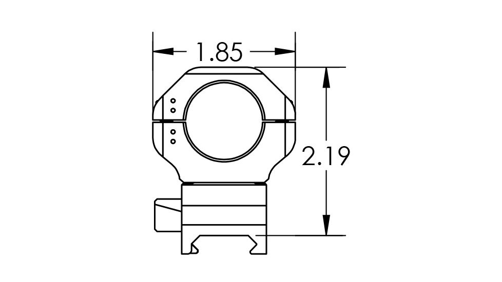 Kinetic Development Group sidelok cantiliever Scope Ring Mount Modular Kit 1&quot;, Black, SID5-142