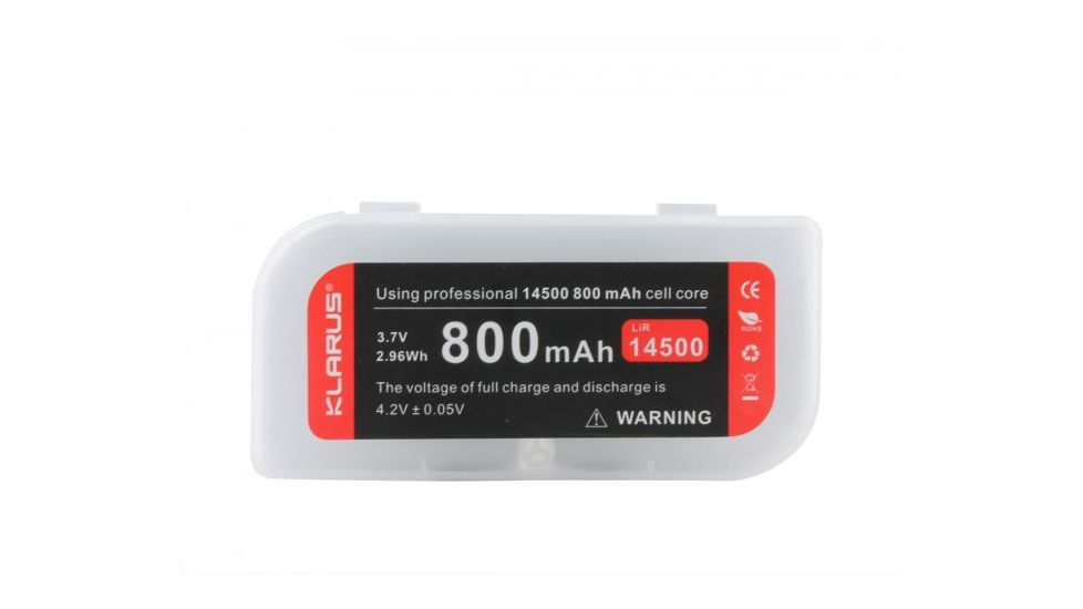 Klarus 14500 800mAh 3.7V Protected Lithium Ion Button Top Battery, Black KLARUS-LIR-14501