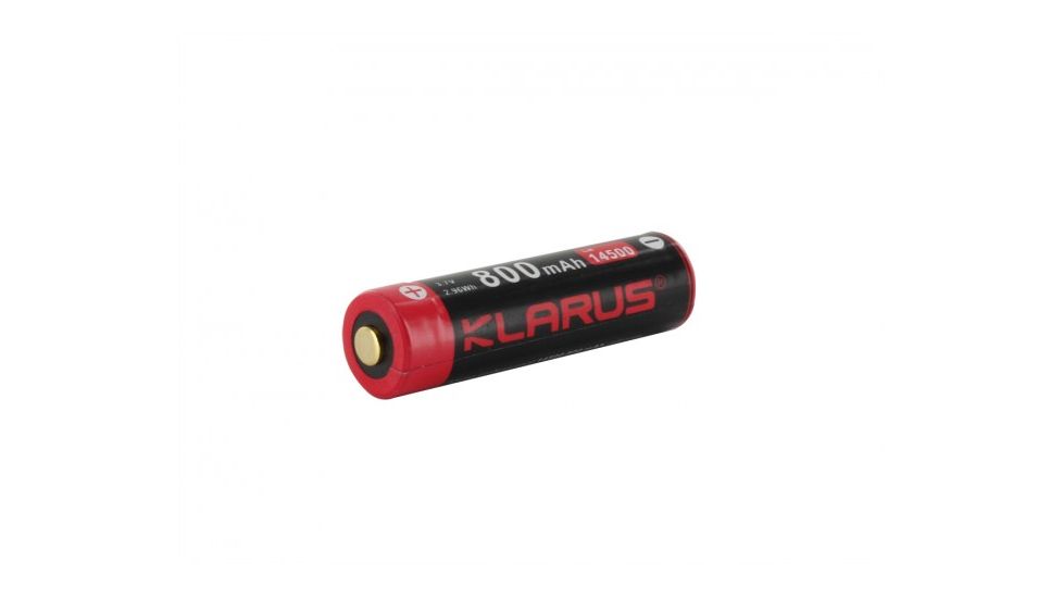 Klarus 14500 800mAh 3.7V Protected Lithium Ion Button Top Battery, Black KLARUS-LIR-14501