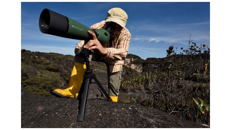Konus Konuspot-100 20-60X100 mm Angled Spotting Scope w/ Objective Lens Case and Camera Adapter, Green, 7122B