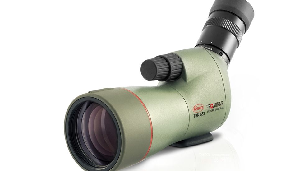 Kowa TSN-553 55mm Prominar Pure Fluorite Angled Spotting Scope w/ 15-45x Zoom Eyepiece, Green, Compact, TSN-553