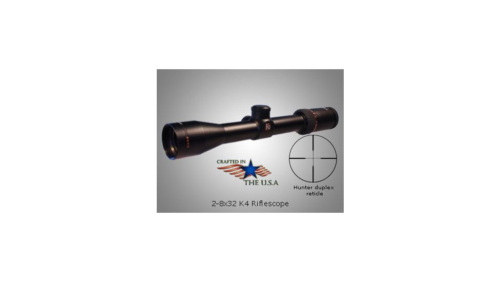 Kruger Optical 2-8x32mm K4 Rifle Scope w/ Hunter Duplex Reticle 63304