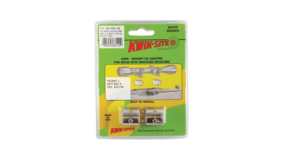 Kwik-Site .22 Adapter For Grooved Receiver Silver