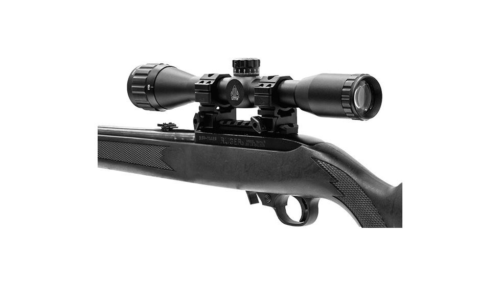 Leapers UTG 4X32 1in. True Hunter Scope, AO, TF2+, Mil-dot, w/ Rings, _x000D_ SCP-U432AOWT2