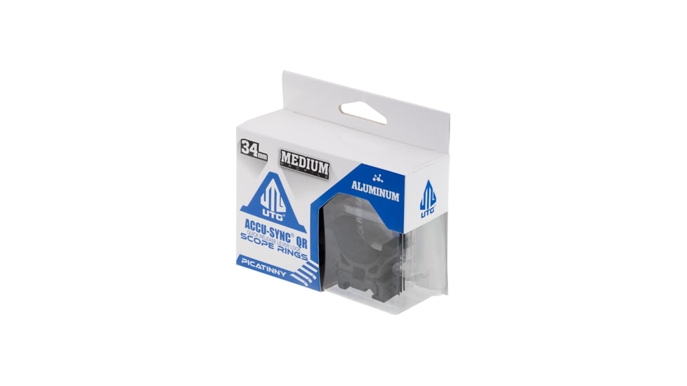 Leapers UTG ACCU-SYNC QR Scope Rings, 34mm, Medium Profile, Picatinny, Black, AQR415