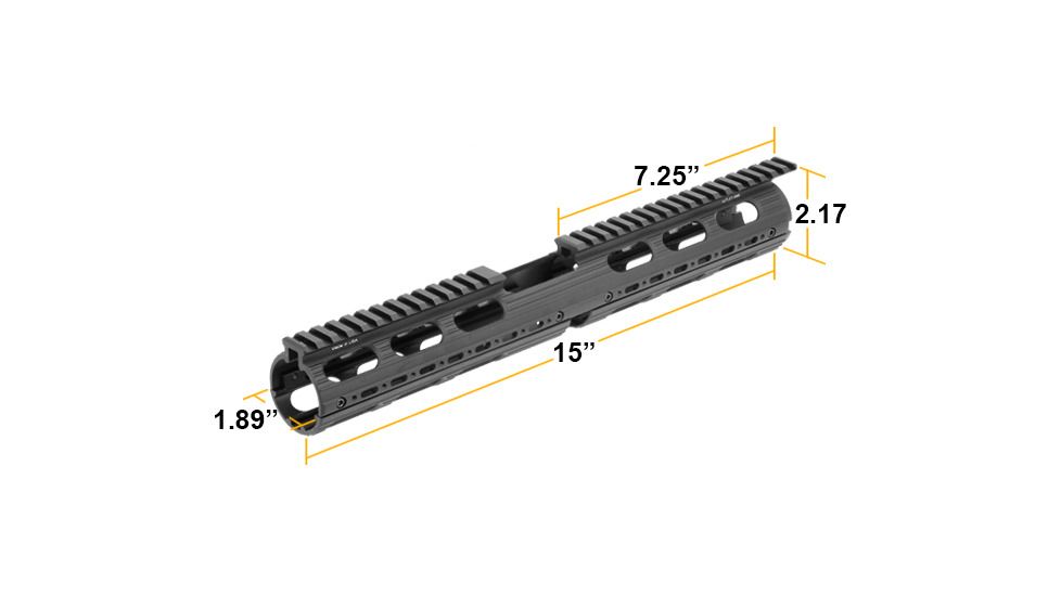EDEMO UTG Pro AR15 15in Carbine Length SuperSlim Drop-in Handguard, Black, MTU015SS, EDEMO4