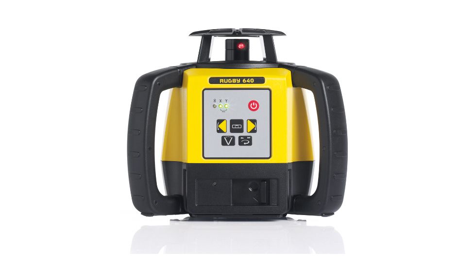 Leica Geosystems Rugby 640, Rotary Laser, Self Levelling, Horizontal, Vertical, 90 Degree, Manual Slope Dual Axis, Yellow/Black 6008620