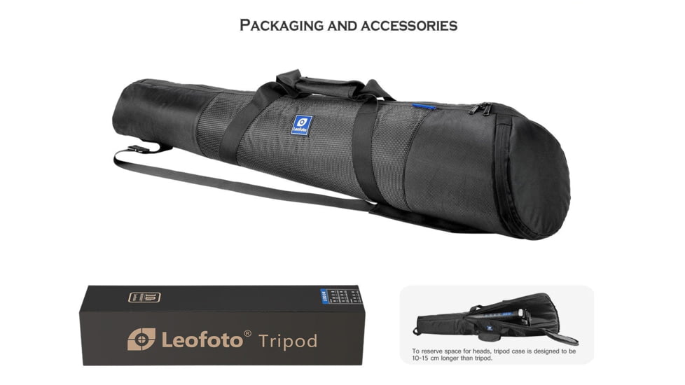 Leofoto LN-364C Heavy Duty Tripod w/ 75mm Video Bowl/Platform &amp; Bag, Black, LN-364C