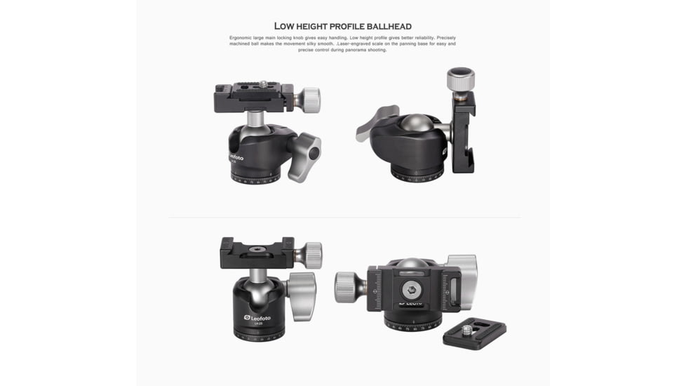 Leofoto LS-223C X Version Mini Ranger Series Tripod, Ballhead Set, Black, LS-223CX+LH-25