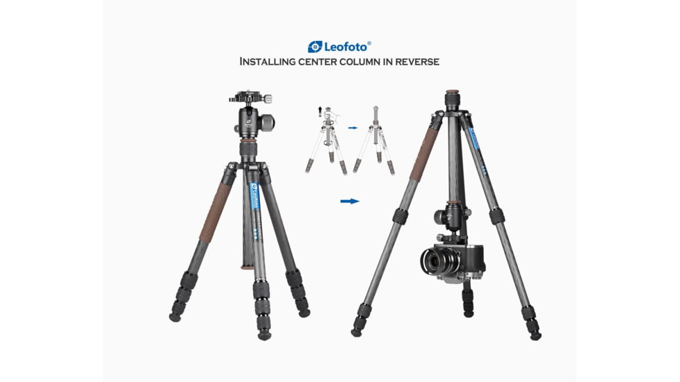 Leofoto LX-225CT/XB-32Q Reversible Travel Tripod w/ Ball Head Set, Black, LX-225CT+XB-32Q