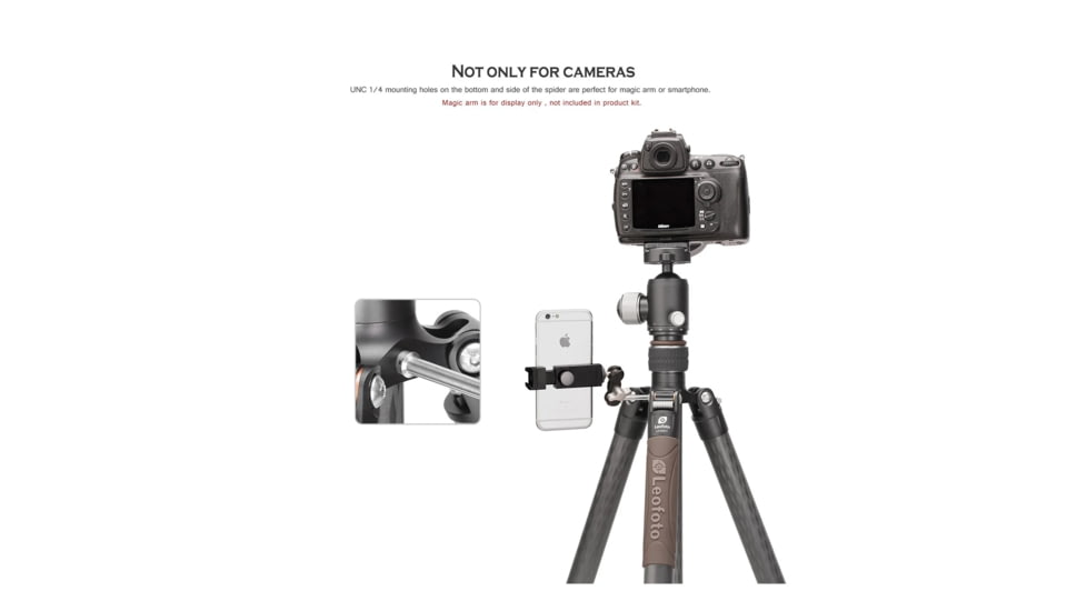 Leofoto LX-284CT/XB-38 Reversible Travel Tripod w/ Ball Head Set, Black, LX-284CT+XB-38