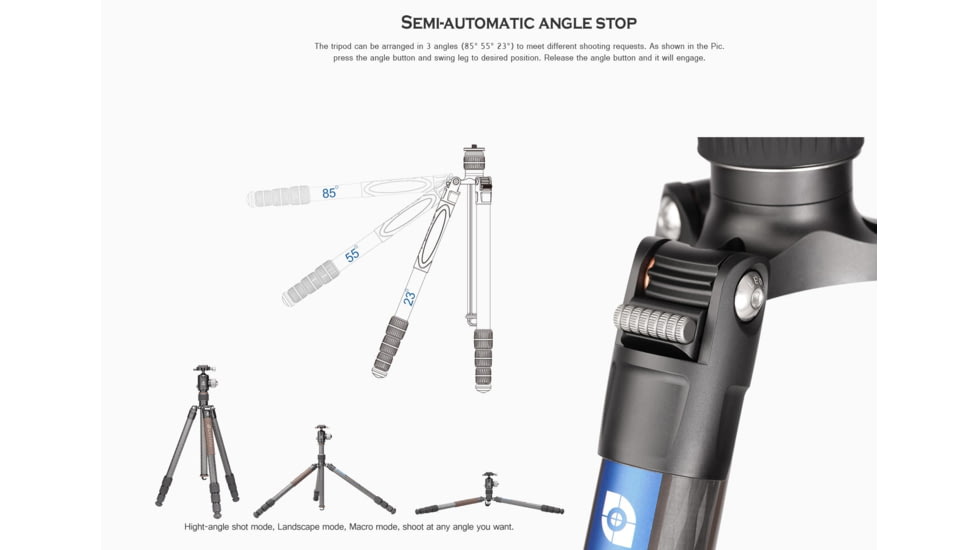 Leofoto LX-284CT/XB-38 Reversible Travel Tripod w/ Ball Head Set, Black, LX-284CT+XB-38
