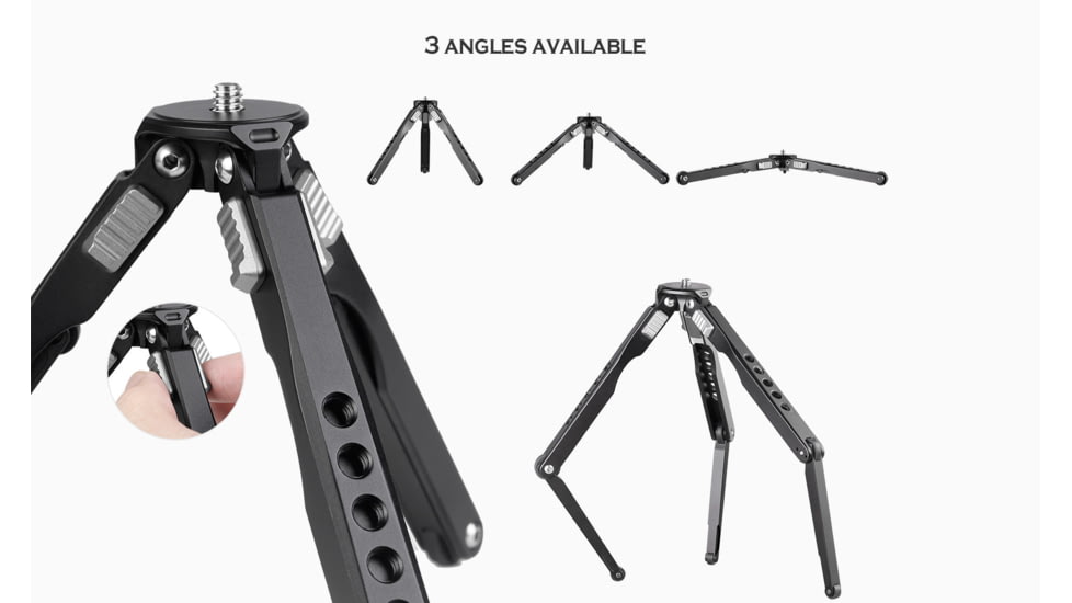 Leofoto MT-03 Folding Aluminum Mini Tripod w/ Bag, Black, MT-03