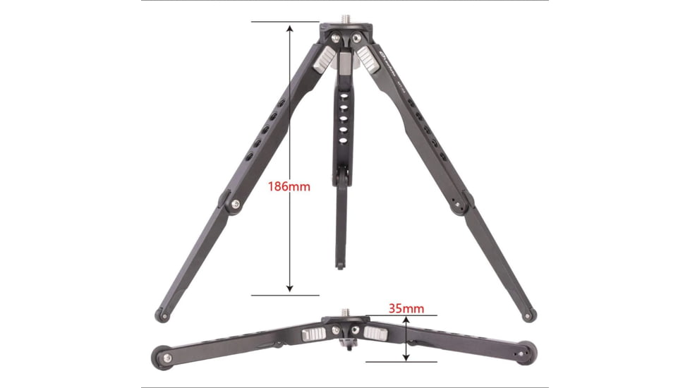 Leofoto MT-03 Folding Aluminum Mini Tripod w/ Bag, Black, MT-03