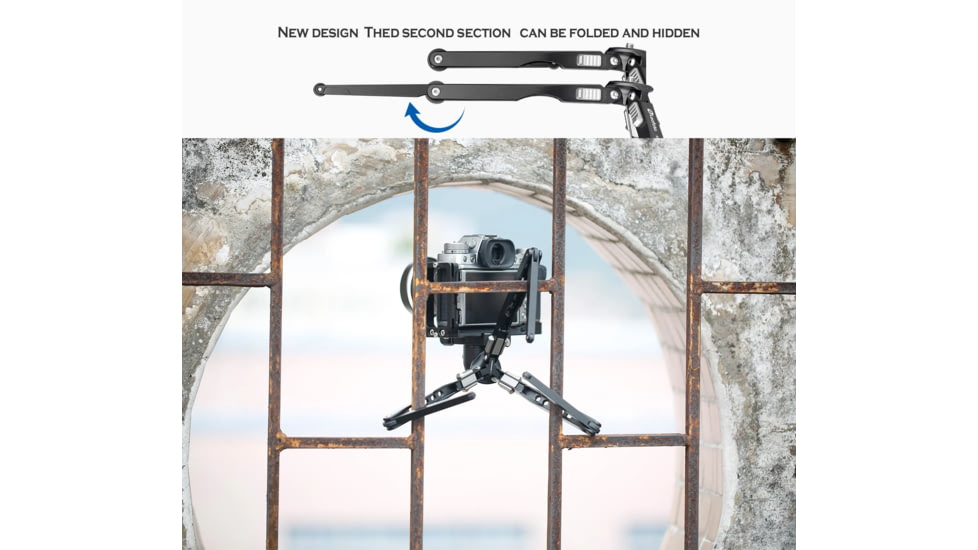 Leofoto MT-03 Folding Aluminum Mini Tripod w/ Bag, Black, MT-03