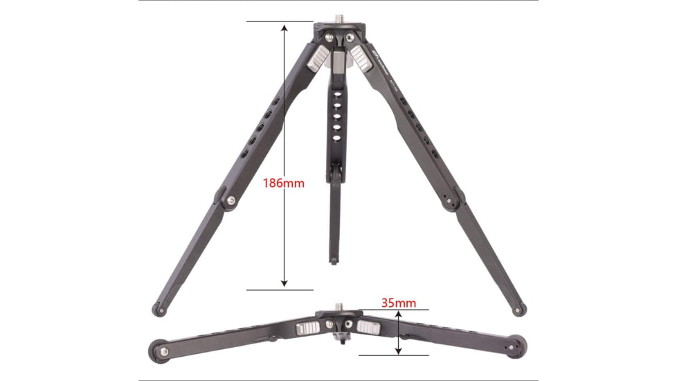 Leofoto MT-03/LH-25 Mini Tripod w/ Mini Ball Head Kit and Bag, Black, MT-03+LH-25