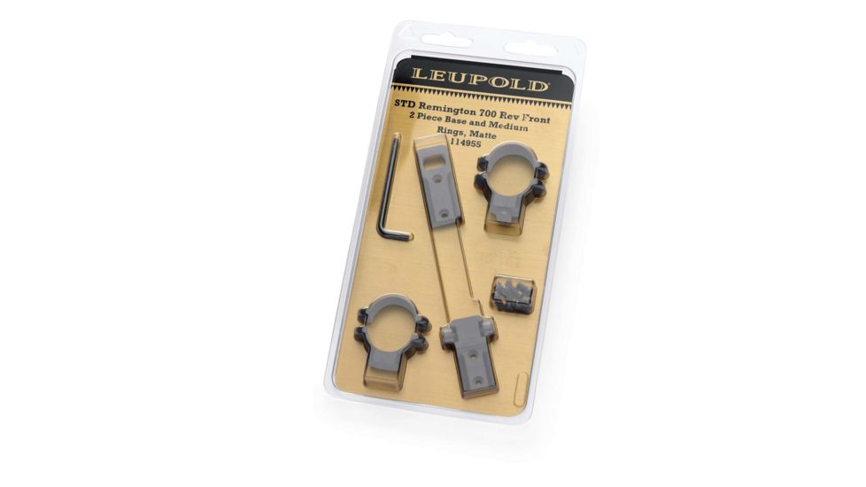 Leupold STD Remington 700 RVF 2-pc Base/1-in Medium Rings, Matte 114955
