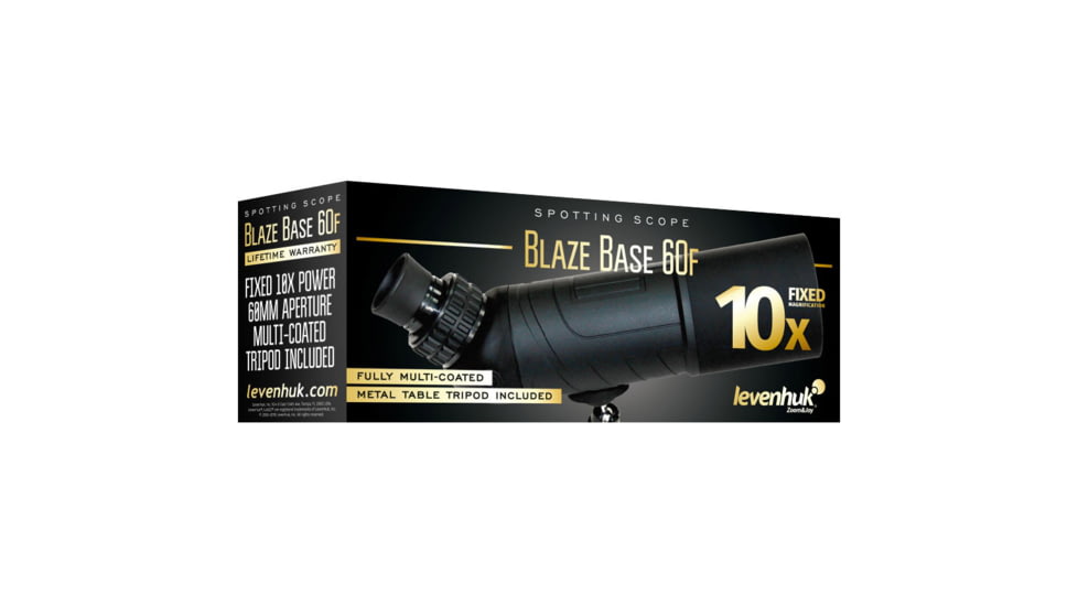 Levenhuk Blaze BASE 60F 10x60 Angled Spotting Scope,Black 72095