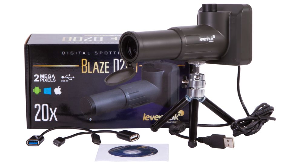 Levenhuk Blaze D200 Digital Spotting Scope, Black, Middle, 73810