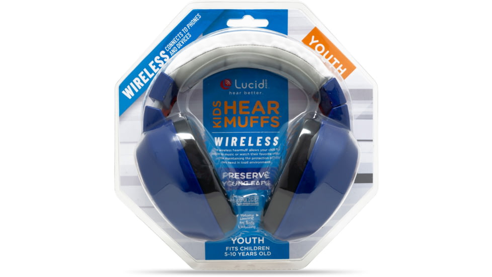 Lucid Audio Bluetooth HearMuffs for Children, Blue, Adjustable, LA-KIDS-BT-BLUE