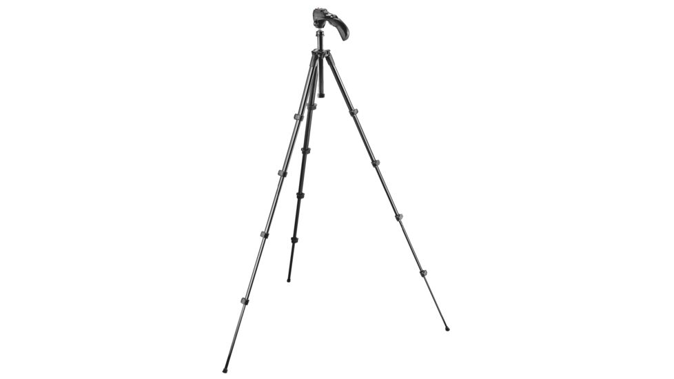 Manfrotto Compact 5 Section Aluminum Camera Tripod w/ 3 Way Photo/Video Head MKC3-H01