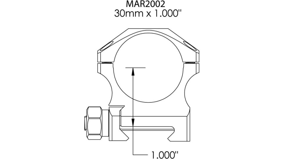 Rifle Scope Rings 30mm 1.00&quot;, Black