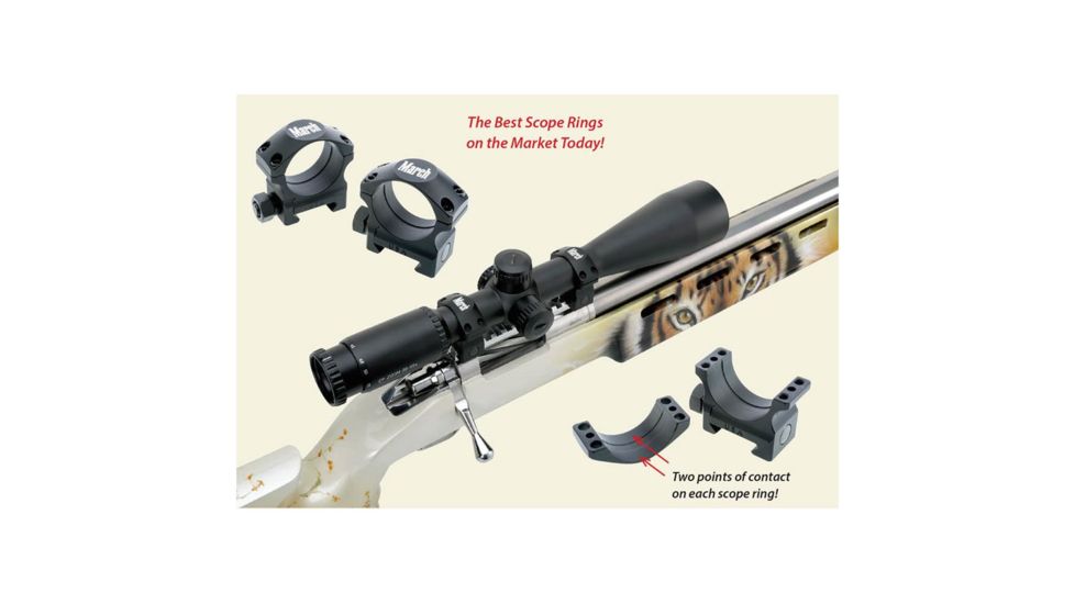Rifle Scope Rings 34mm 1.100&quot;, Black
