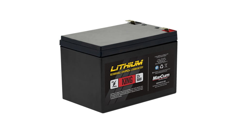 Marcum King Battery 12V 18AH LiFePO4 Battery Only, LP41218