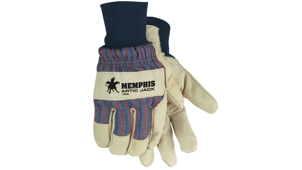 MCR Safety Artic Jack Grain Pigskin Insulated Leather Palm Work Gloves, Thermosock Lined, Knit Wrist, Beige, Large, 1966L