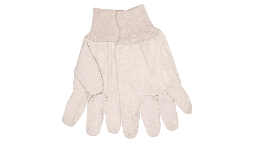 MCR Safety Canvas Work Gloves, Reversible Pattern with Knit Wrist, Cotton Polyester Blend, Straight Thumb, Natural, Large, 8100R