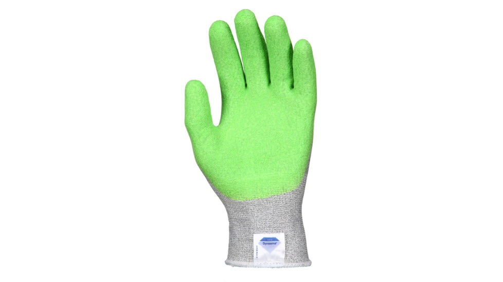 MCR Safety Cut Pro 13 Gauge Dyneema Diamond Technology Shell Cut Resistant Work Gloves, Hi-Vis Latex Coated Palm and Fingertips, Hi-Vis Lime/Salt and Pepper, Medium, 9672HVGM
