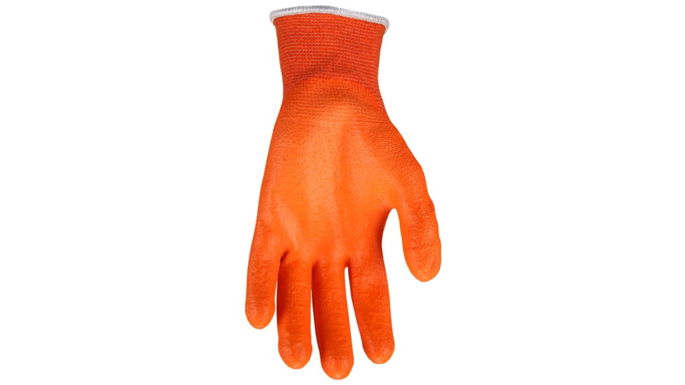 MCR Safety Cut Pro 13 Gauge Kevlar Shell Cut Resistant Work Gloves, PU Coated Palm and Fingertips, Orange, Small, 9178PUOS