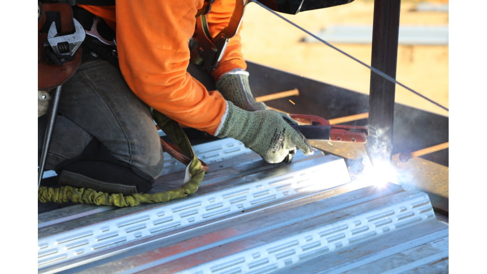 MCR Safety Cut Pro Hero 7 Gauge Regular Weight Shell, ARX Aramid Fibers, Cut Resistant Work Gloves with Leather Palm, 5in Knit Wrist, Black, Large, 93861GL