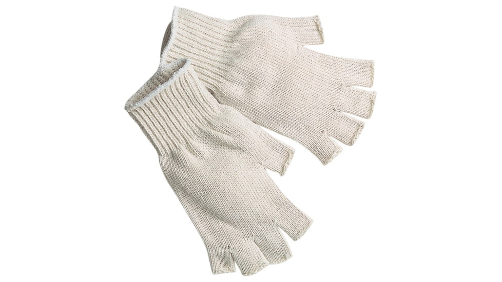 MCR Safety Fingerless String Knit Work Gloves, 7 Gauge Regular Weight, Hemmed Cuff, Natural, Small, 9509SM