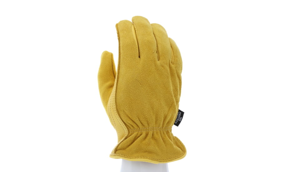 MCR Safety Leather Drivers Insulated Work Gloves, Select Grade Grain Deerskin Palm, Split Leather Back, Fleece Lined and Keystone thumb, Gold, Medium, 3555M