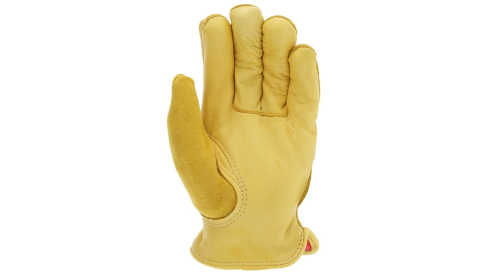 MCR Safety Leather Drivers Insulated Work Gloves, Select Grade Grain Deerskin Palm, Split Leather Back, Fleece Lined and Keystone thumb, Gold, Medium, 3555M