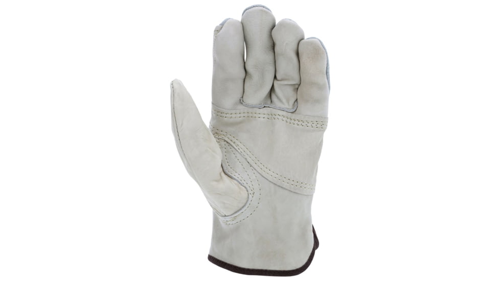 MCR Safety Leather Drivers Work Gloves, CV Grade Grain Leather Patch Palm Split Leather Back and Keystone Thumb, Beige, Medium, 32055M
