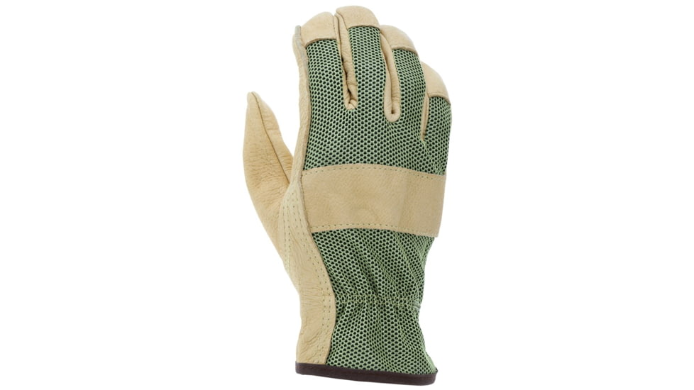 MCR Safety Luminator Leather Drivers Insulated Work Gloves, Grain Pigskin Leather Palm and Hi-Vis Back, Thermosock Lined and Keystone Thumb, Beige, Medium, 3440M