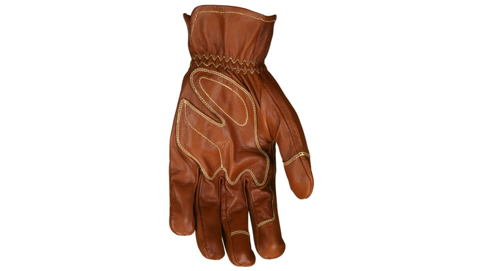 MCR Safety Mustang Leather Drivers Utility Work Gloves, Grain Goatskin Double Palm, Unlined, Sewn with DuPont Kevlar Sewn, Wing Thumb, Brown, XX - Large, MU3624XXL